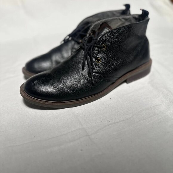 Tommy Hilfiger black leather semi boots Size 10 - Picture 3 of 8